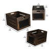 Cutout Design Wooden Box with Chalkboard Inserts Set of 3 Brown and Black By Casagear Home BM231485