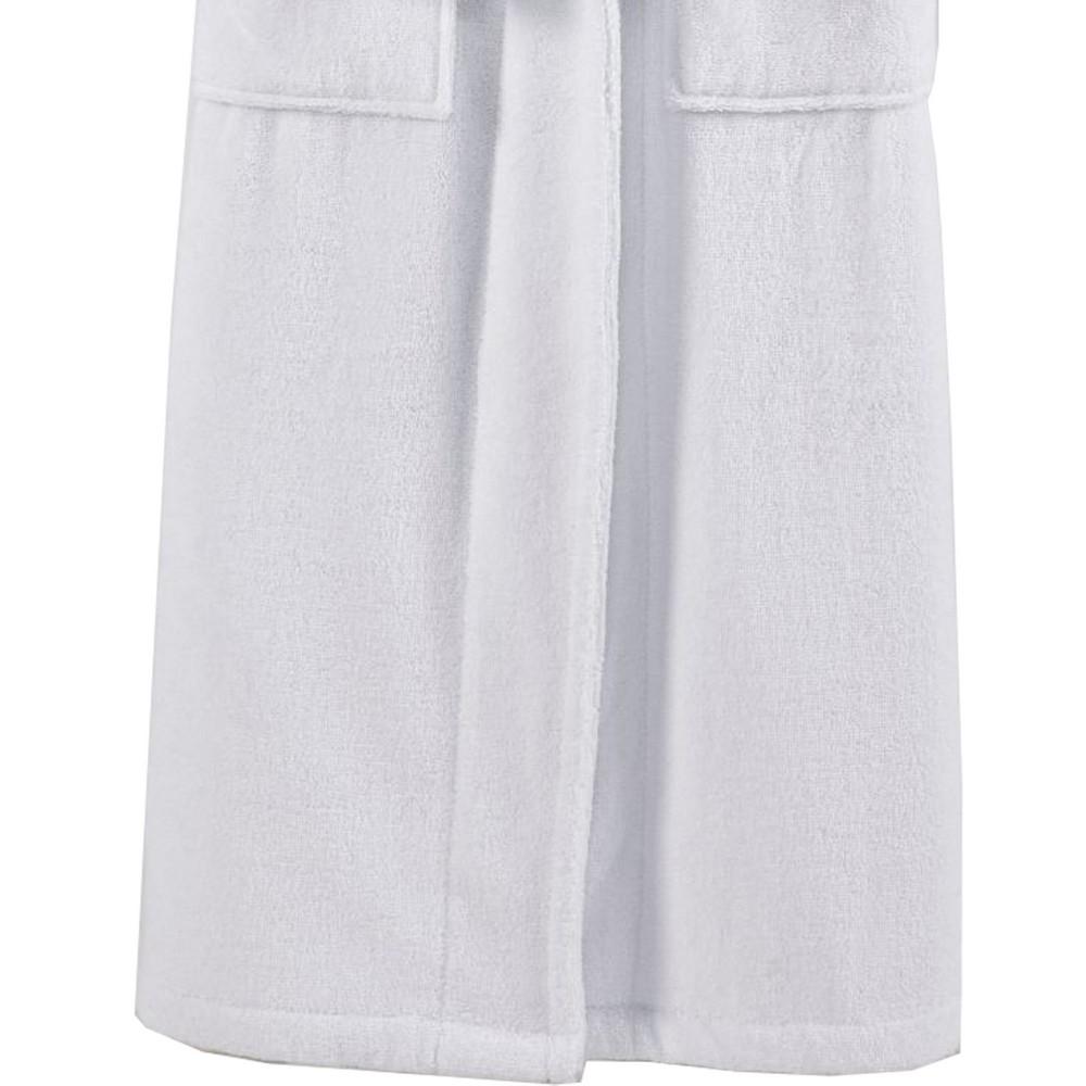 Marseille Fabric Bathrobe with Shawl Collar Large White By Casagear Home BM231545