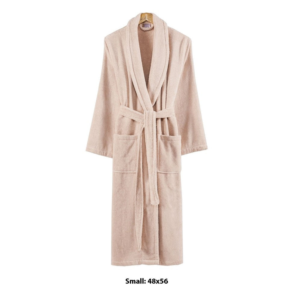 Marseille Fabric Bathrobe with Shawl Collar The Urban Port Medium Beige By Casagear Home BM231547