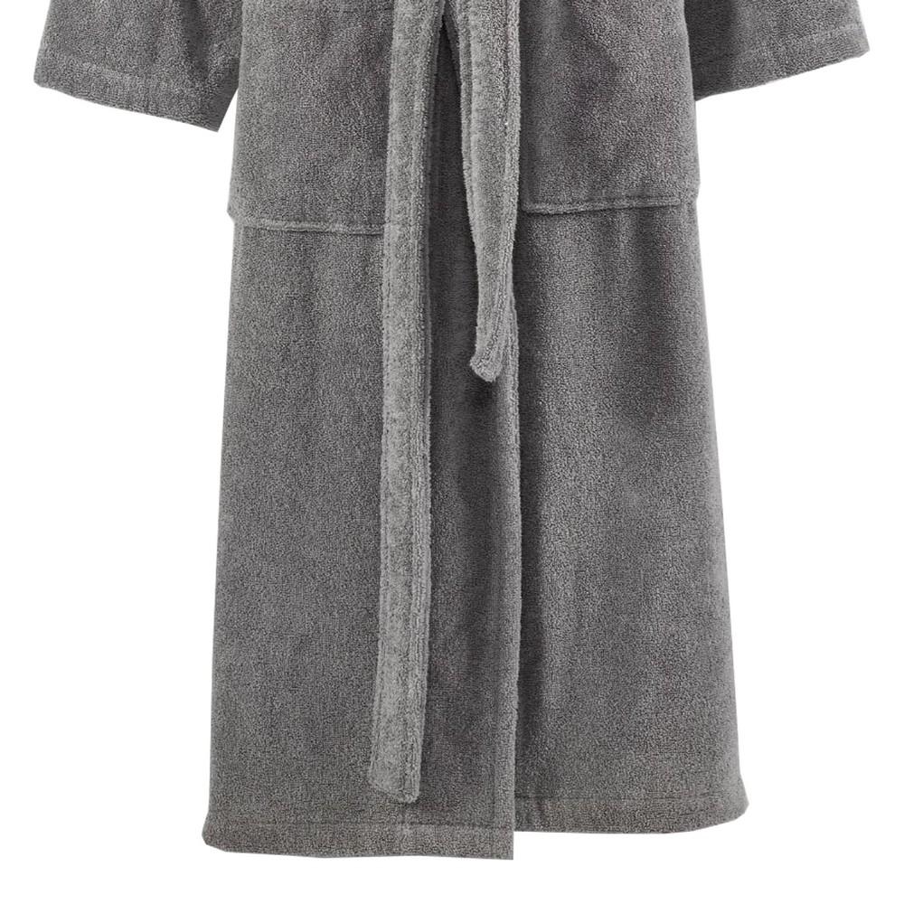 Marseille Shawl Collar Fabric Bathrobe Small Dark Gray By Casagear Home BM231548