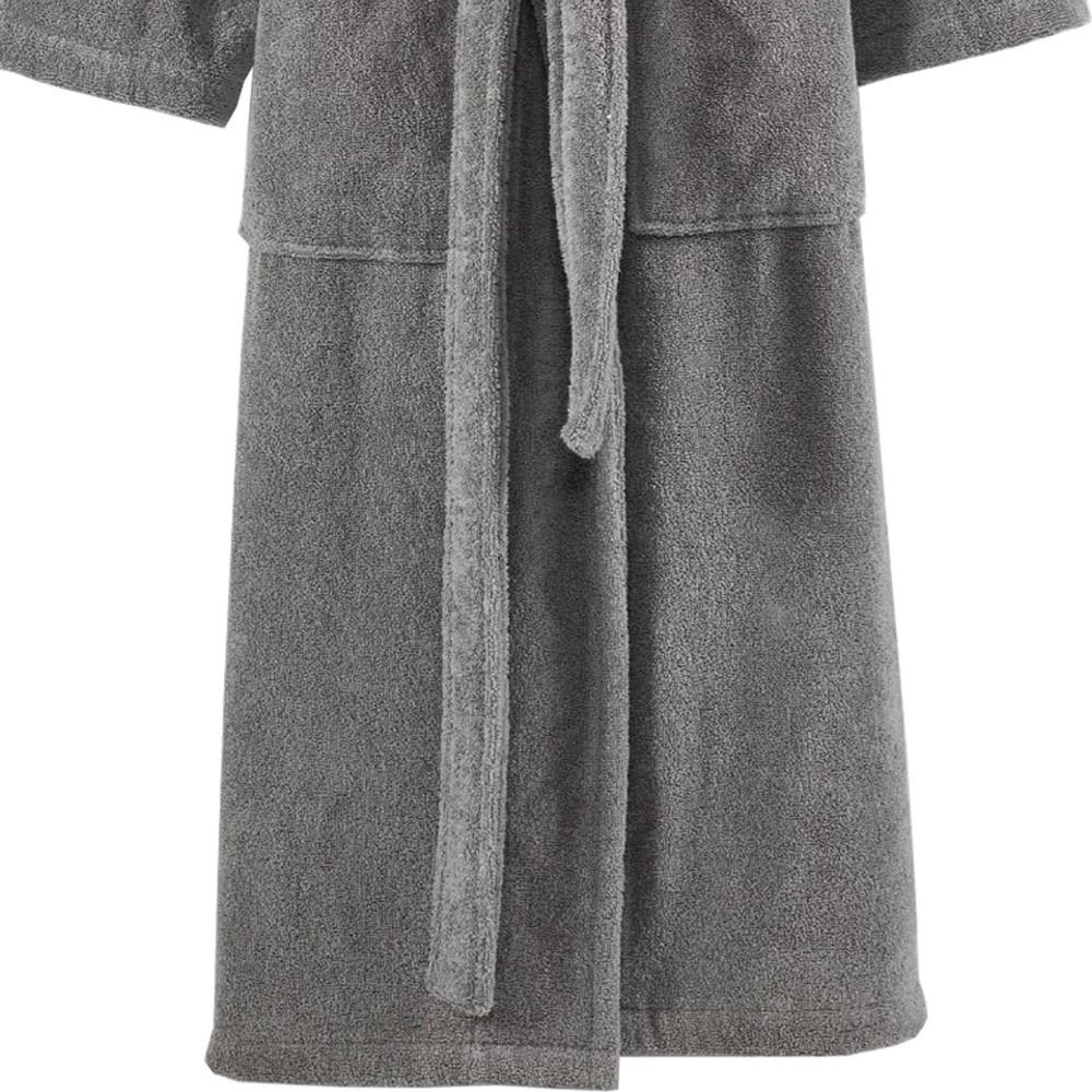 Marseille Shawl Collar Fabric Bathrobe Large Dark Gray By Casagear Home BM231549