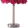 Bloom Roses Drum Shade Table Lamp with Twisted Acrylic Base Red By Casagear Home BM231812