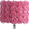 Bloom Roses Drum Shade Table Lamp with Twisted Acrylic Base Pink By Casagear Home BM231814