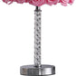 Bloom Roses Drum Shade Table Lamp with Twisted Acrylic Base Pink By Casagear Home BM231814