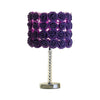 Bloom Roses Drum Shade Table Lamp with Twisted Acrylic Base Purple By Casagear Home BM231815