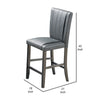 Pleated Design Counter Height Chair with Shimmery Details Set of 2 Gray By Casagear Home BM231838