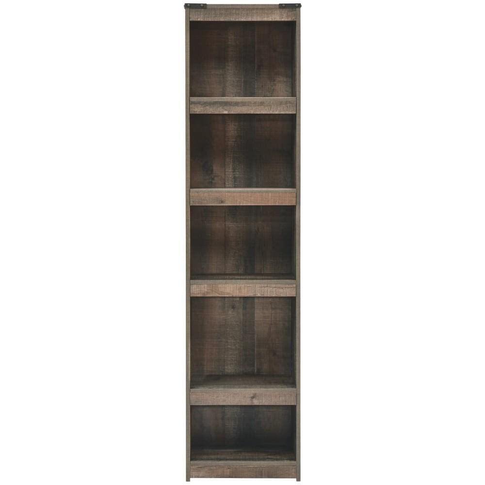 72 Inches 5 Compartment Wooden Pier with Metal Brackets Brown By Casagear Home BM231940