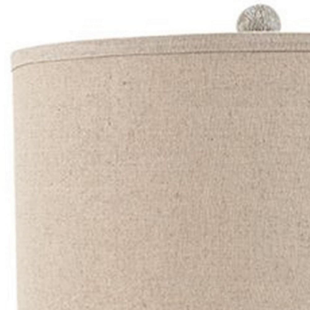 Drum Shade Table Lamp with Pedestal Base Set of 2 Beige and Off White By Casagear Home BM231948