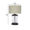 Drum Shade Table Lamp with Glass Insert Base Bronze By Casagear Home BM231953