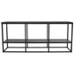 65 Inches Wood and Metal TV Stand with Open Shelf Black By Casagear Home BM231969