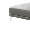 Leatherette Ottoman with Sleek Metal Feet Gray By Casagear Home BM231972