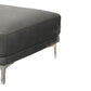 Leatherette Ottoman with Sleek Metal Feet Gray By Casagear Home BM231972