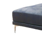 Leatherette Ottoman with Sleek Metal Feet Blue By Casagear Home BM231973