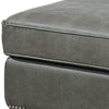 Leatherette Ottoman with Nailhead Trim and Turned Feet Gray By Casagear Home BM231976