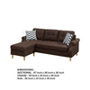 Fabric 2 Piece Sectional Sofa with Round Tapered Legs Dark Brown By Casagear Home BM231977