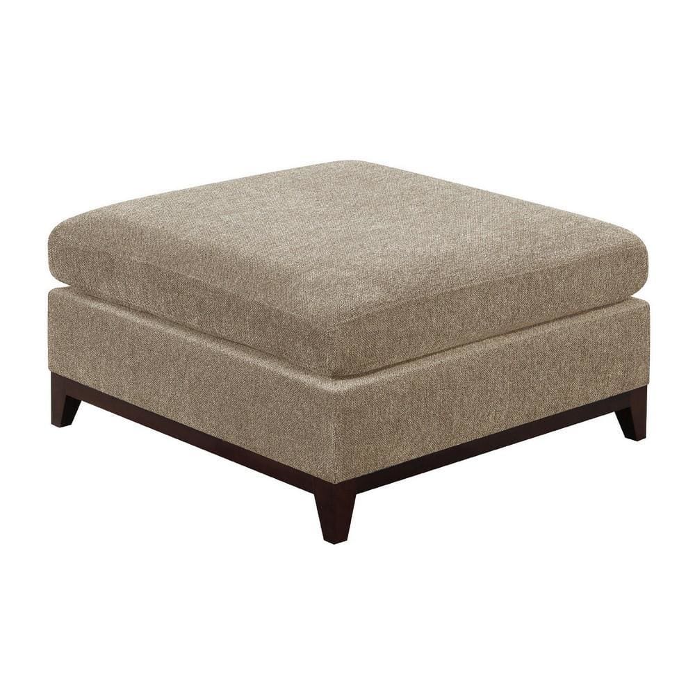 Fabric Cocktail Ottoman with Chamfered Feet, Gray By Casagear Home