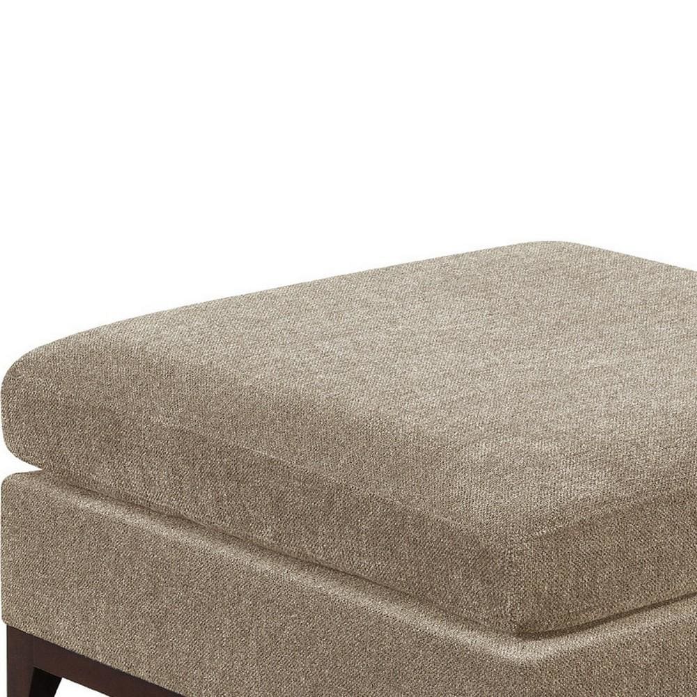 Fabric Cocktail Ottoman with Chamfered Feet Gray By Casagear Home BM231981