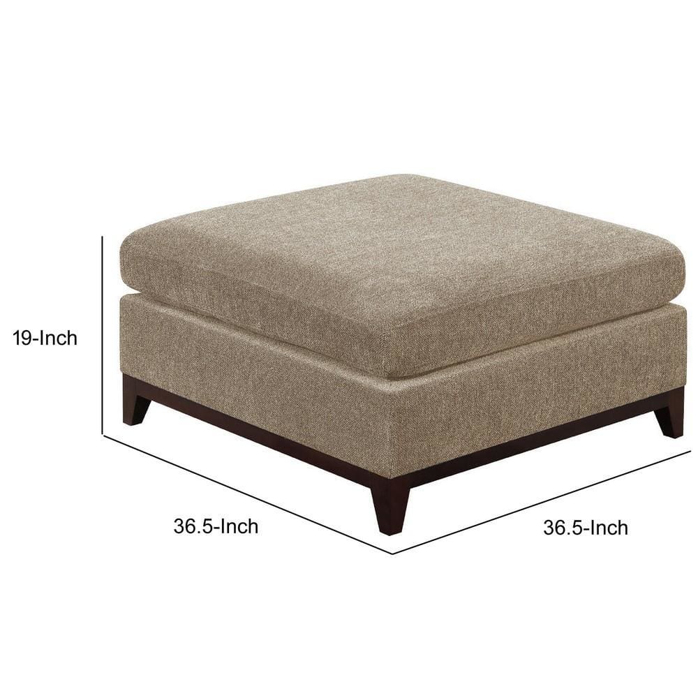 Fabric Cocktail Ottoman with Chamfered Feet Gray By Casagear Home BM231981