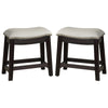 Curved Leatherette Stool with Nailhead Trim, Set of 2, Gray By Casagear Home