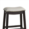 Curved Leatherette Counter Stool with Nailhead Trim Set of 2 Gray By Casagear Home BM232002