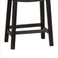 Curved Leatherette Counter Stool with Nailhead Trim Set of 2 Gray By Casagear Home BM232002