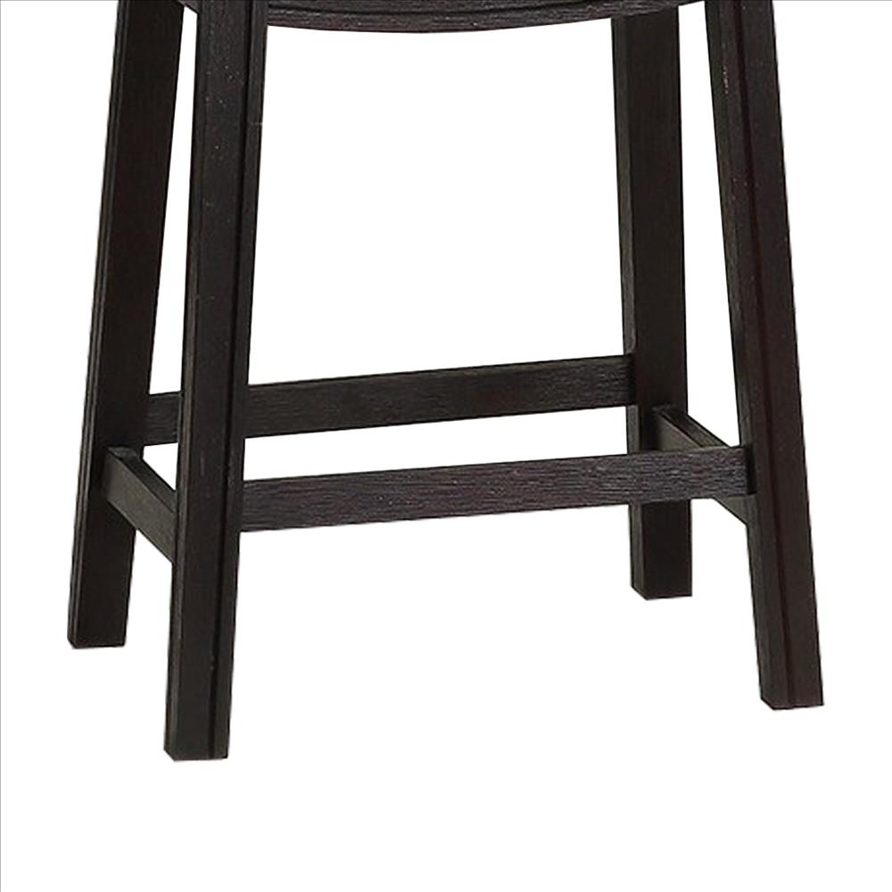 Curved Leatherette Counter Stool with Nailhead Trim Set of 2 Gray By Casagear Home BM232002