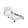 Transitional Style Leatherette Full Bed with Padded Headboard, White By Casagear Home