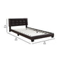 Queen Leatherette Bed with Checkered Tufted Headboard Dark Brown By Casagear Home BM232012