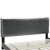 Full Leatherette Bed with Checkered Tufted Headboard Gray By Casagear Home BM232014