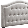 Button Tufted Twin Burlap Bed with Curved Headboard Light Brown By Casagear Home BM232022