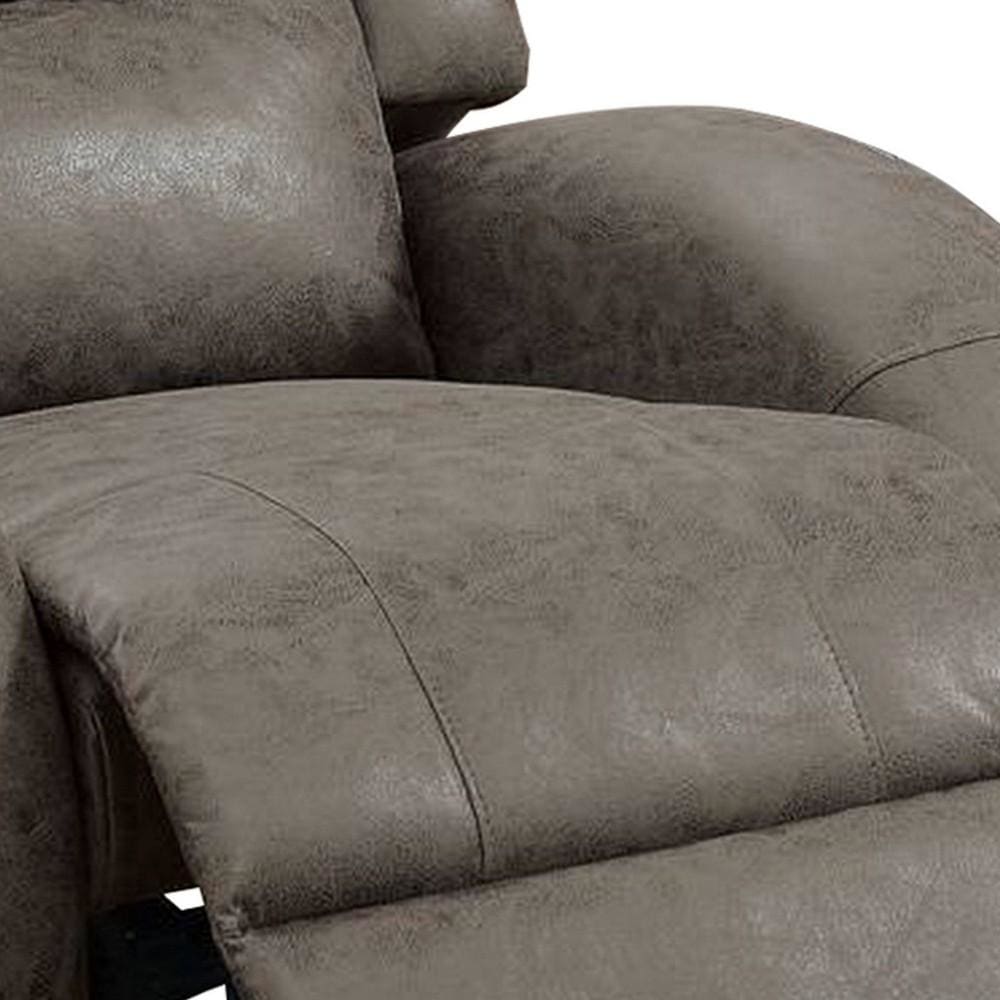 40 Inch Leatherette Power Recliner with USB Port Brown By Casagear Home BM232055