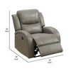 40 Inch Leatherette Power Recliner with USB Port Gray By Casagear Home BM232056