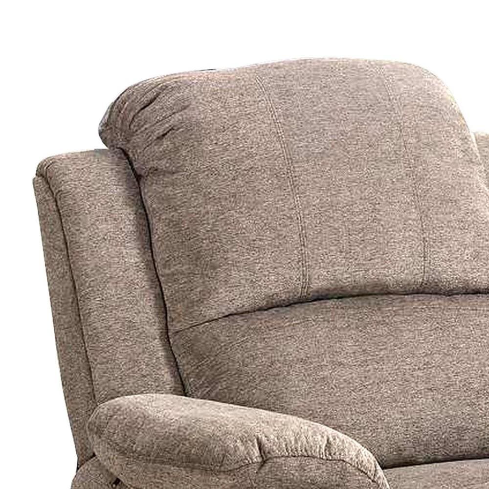 39 Inch Fabric Power Recliner with USB Port Brown By Casagear Home BM232059