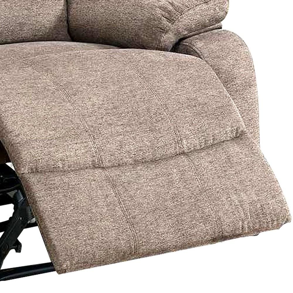 39 Inch Fabric Power Recliner with USB Port Brown By Casagear Home BM232059