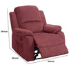 39 Inch Fabric Power Recliner with USB Port Red By Casagear Home BM232060