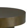 Contemporary Round Metal Coffee Table with Drum Base Bronze By Casagear Home BM232163