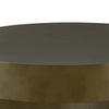 Contemporary Round Metal Coffee Table with Drum Base Bronze By Casagear Home BM232163