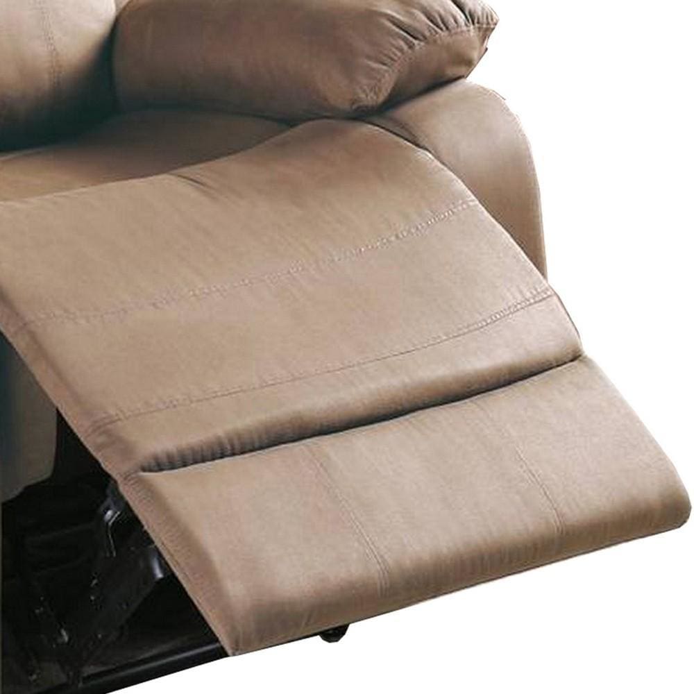 Fabric Upholstered Recliner with Tufted Back Beige By Casagear Home BM232415