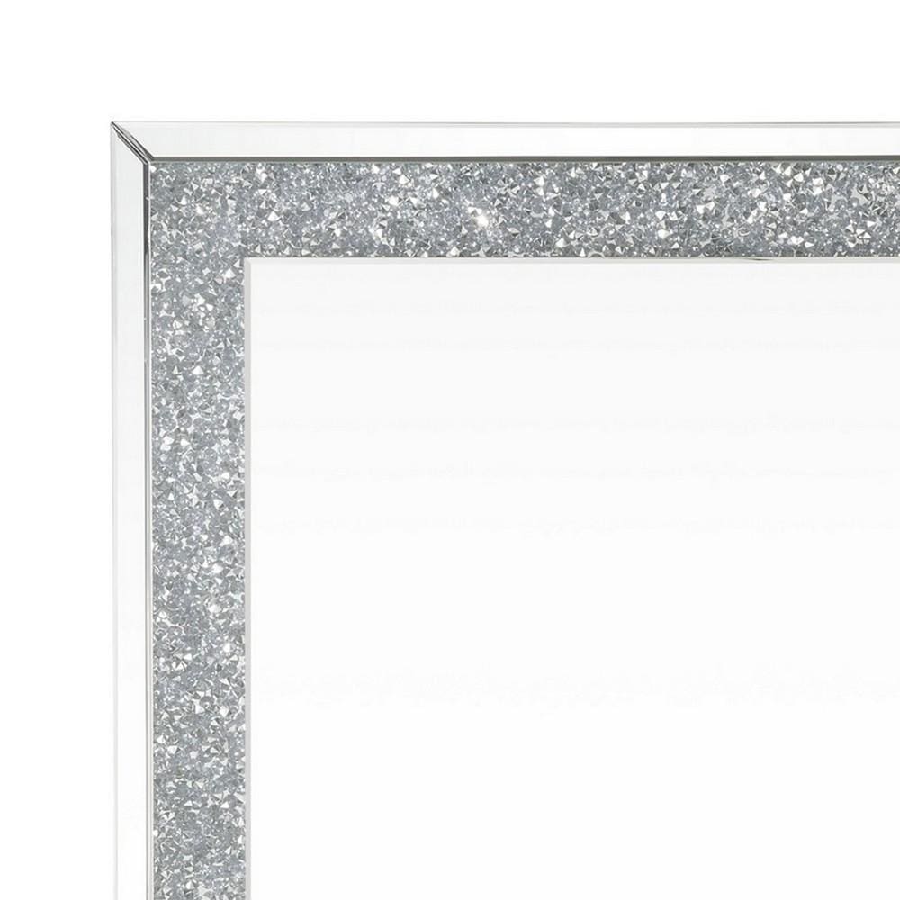 Rectangular Beveled Wall Mirror with Touch Led Silver By Casagear Home BM232515