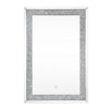 Rectangular Beveled Wall Mirror with Touch Led, Silver By Casagear Home