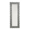 Rectangular Faux Gem Trim Beveled Wall Mirror, Black and Silver By Casagear Home