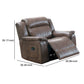 Fabric Manual Recliner Chair with Pillow Top Arms Brown By Casagear Home BM232604