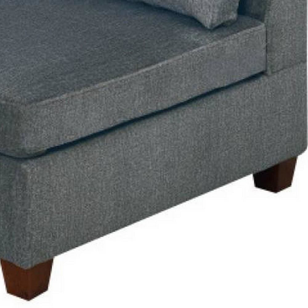 37 Inches Fabric Upholstered Wooden Corner Wedge Gray By Casagear Home BM232629