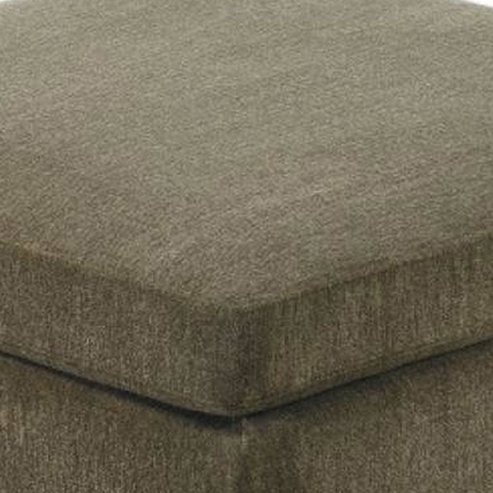 37 Inches Fabric Upholstered Wooden Ottoman Taupe Brown By Casagear Home BM232632