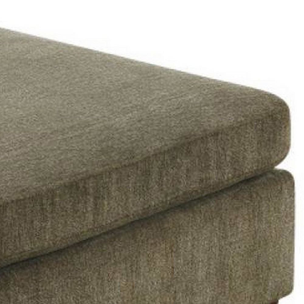 37 Inches Fabric Upholstered Wooden Ottoman Taupe Brown By Casagear Home BM232632