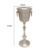 Trophy Shaped Metal Wine Cooler with Turned Pedestal Support Silver By Casagear Home BM232696