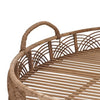 Round Shaped Bamboo Tray with Curved Handle Set of 2 Brown By Casagear Home BM232698