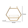 Hexagon Shaped Metal and Wooden Shelf Set of 3 Gold By Casagear Home BM232719