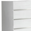 47 Inch 5 Drawer Modern Chest with Metal Legs White and Silver By Casagear Home BM232747