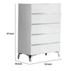 47 Inch 5 Drawer Modern Chest with Metal Legs White and Silver By Casagear Home BM232747